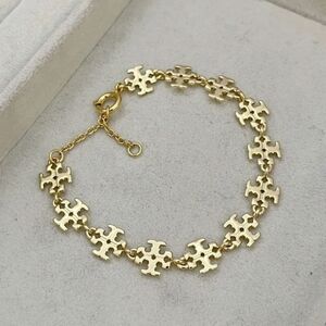 Tory Burch Gold Logo-Link Bracelet